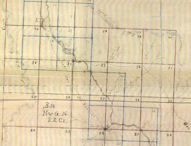 Old Map of Southwest corner of Section 1, Block A Old Map of Southwest corner of Section 1, Block A